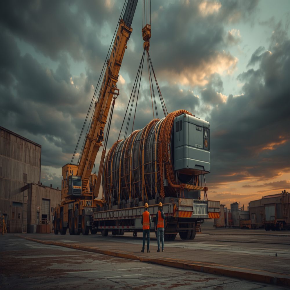 Heavy machinery cargo loading
